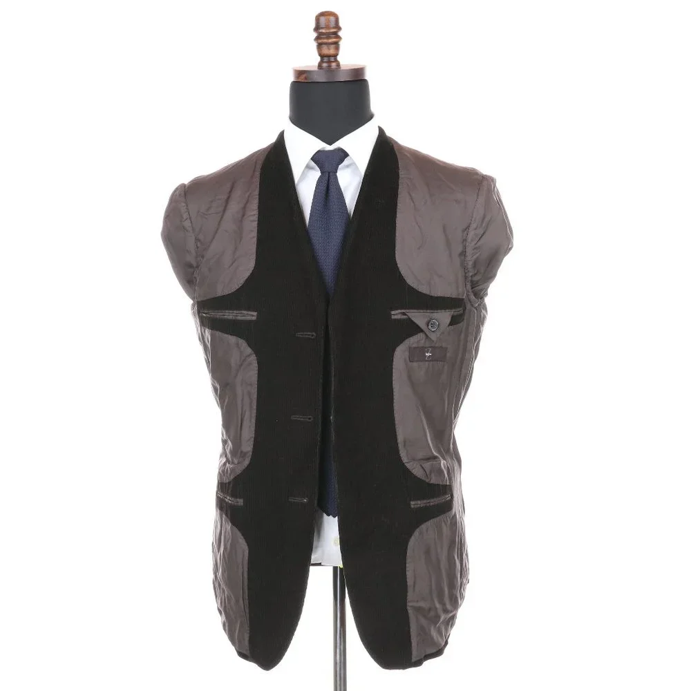 Z Zegna Dark Brown Corduroy Sport Coat Blazer